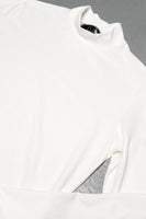 White Mock Long Sleeve Tee