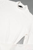 White Mock Long Sleeve Tee