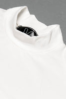 White Mock Long Sleeve Tee