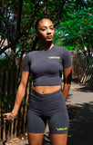 Vibeland Crop Top Tee - Dolphin Blue