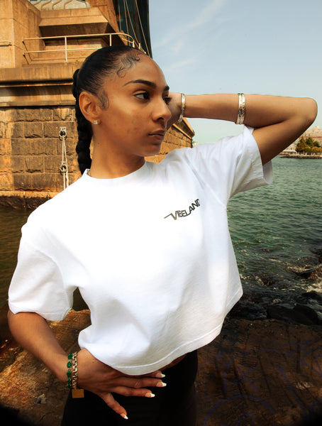 Vibeland Crop Box tee - White